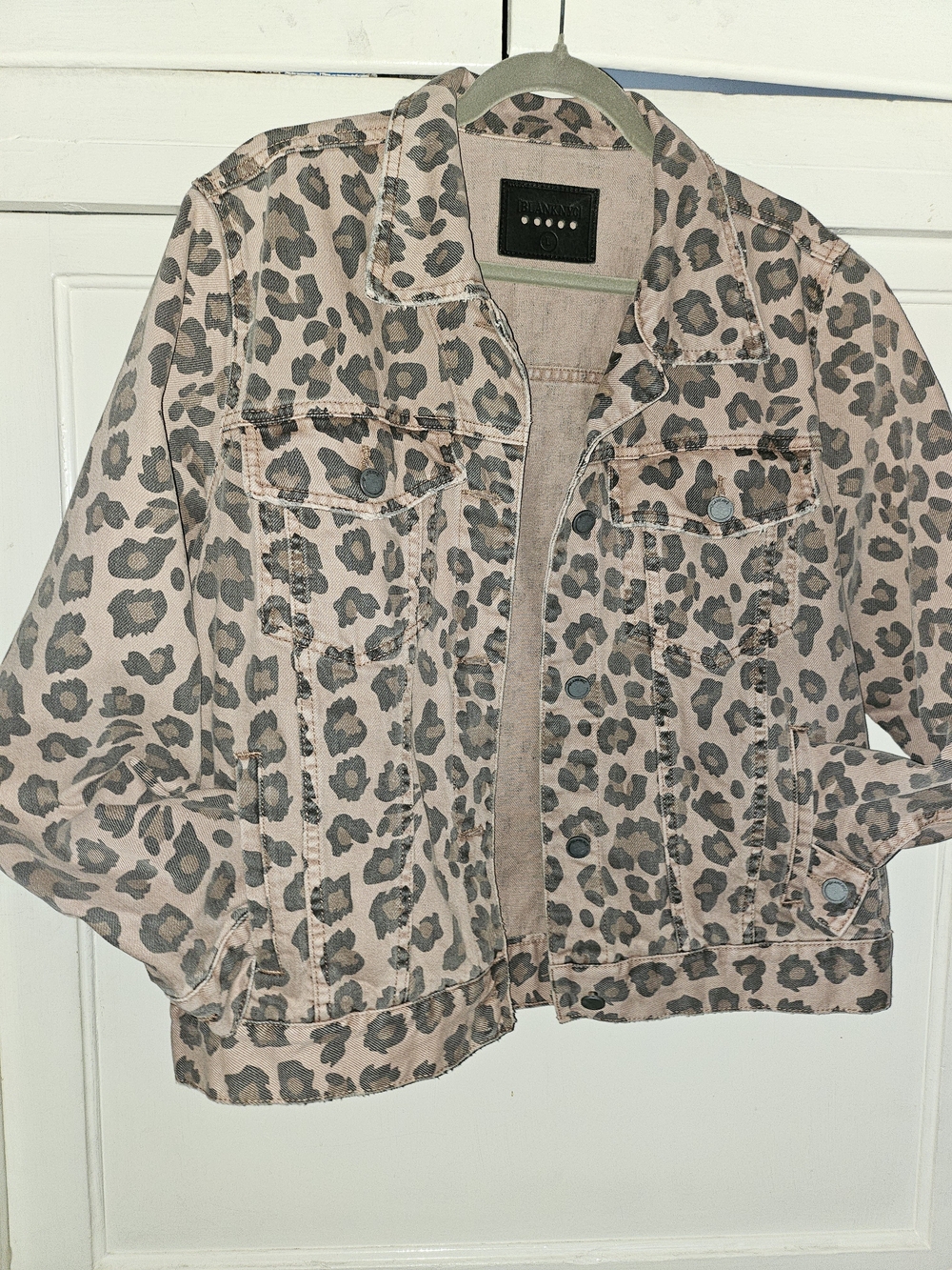 Blank NYC Leopard Print Denim Jacket
